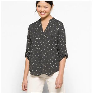 Lush Stitch fix Dark Grey Warren Split Neck Blouse XL